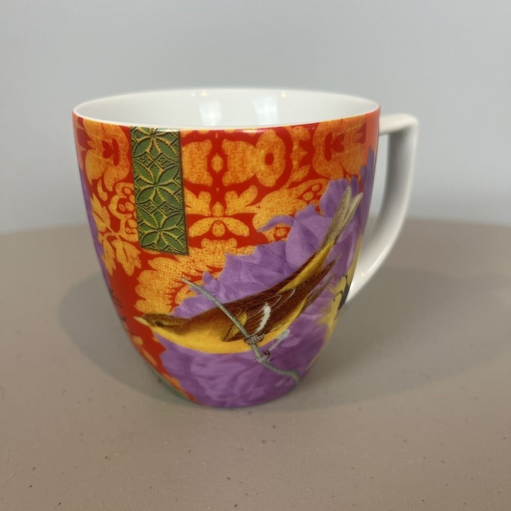 Waechtersbach Coffee Mug Germany Goldfinch Bird Impressions Colorful Cup